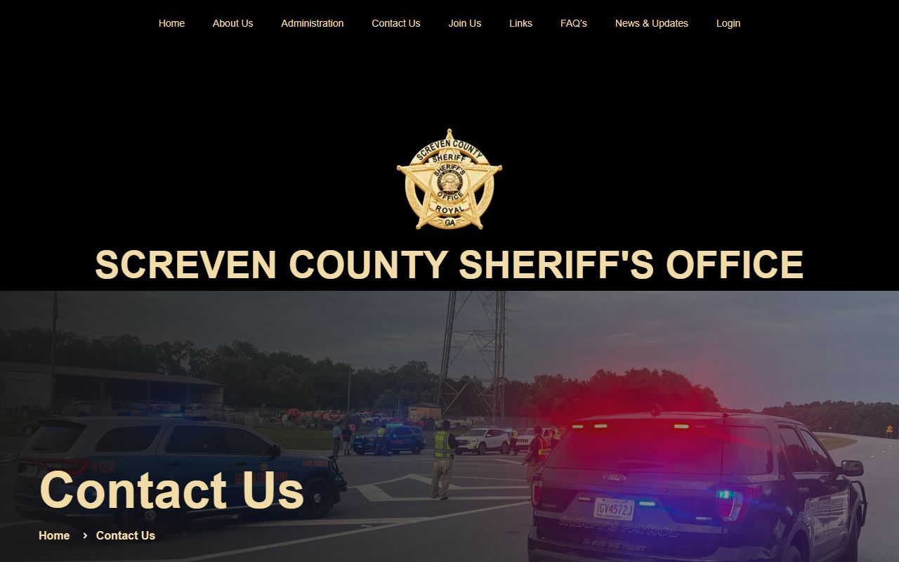 Screven County Jail sheriff contact page for inmate records